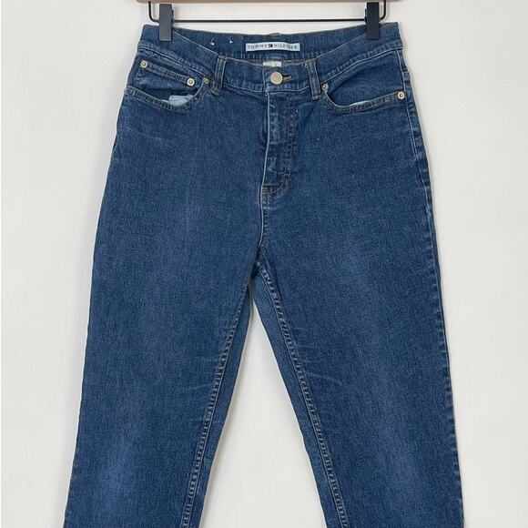 Vintage 90s Tommy Hilfiger Dark Wash High Rise Tapered Mom Jeans Women's Size 8 - Picture 5 of 8
